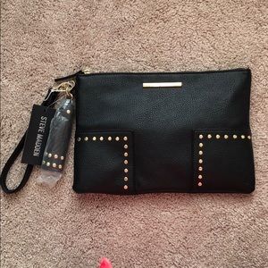 Steve Madden Top ZIP Pouch Studs BLACK